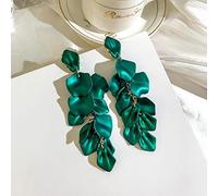 zxcs Esagerato Acrilico Petalo Flower Nappa Orecchini Lunghi per Le Donne Beach Festa Gioielli Rossi Giallo Giallo Colori Blu-Green Color