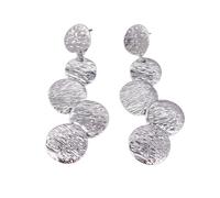 zxcs Europa e America Disco esagerato Orecchino a Getto d'oro Rotondo per Le Donne Vintage Long Disegno Disegno Unurego Orecchini in Metallo-Silver EK3308