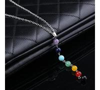 zxcs Gemma Naturale Stone 7 Perline Chakra Reiki Punto di guarigione Punto di guarigione Naturale Collana Pendente per Le Donne Collana da Uomo Yoga