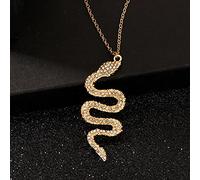 zxcs Lunghi Stili Punk Cristalli d'oro Cristalli Serpenti Orecchini per Donne Partito retrò Orecchini Hip Hop Street Punk Gioielli Ragazza Regali-Gold CZ