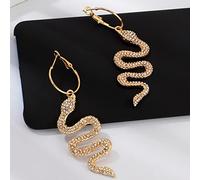 zxcs Lunghi Stili Punk Cristalli d'oro Cristalli Serpenti Orecchini per Donne Partito retrò Orecchini Hip Hop Street Punk Gioielli Ragazza Regali-Gold Earring