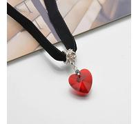 zxcs Moda Velluto Girocollo Cuore Cristallo Ciondolo collane Nastro Nero Nastro Catena Collana Semplice Cuore Velluto Gioielli Donne Gioielli