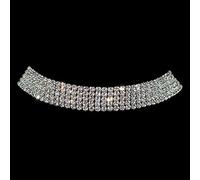 zxcs Sparkling Silver Color Crystal Collar Catena Collana Choker Collana Donne da Sposa Partito da Sposa Rhinestone Choker Gioielli Gift