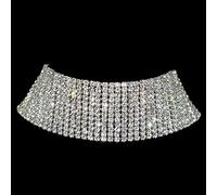 zxcs Sparkling Silver Color Crystal Collar Catena Collana Choker Collana Donne da Sposa Partito da Sposa Rhinestone Choker Gioielli Gift