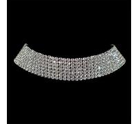zxcs Sparkling Silver Color Crystal Collar Catena Collana Choker Collana Donne da Sposa Partito da Sposa Rhinestone Choker Gioielli Gift