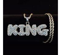 zxcs Uomini Hip Hop Letters Collana a Sospensione con 13mm Miami Catena Cubana Iced out Bling Collane Hiphop Collanes Maschio Charm Gioielli-Silver Color,20inch(50cm)