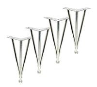 ZXCVASDF 4 Piedini da Cucina Regolabili in Acciaio Inossidabile, Gambe per mobili Vieni con Viti, Piedi per Mobili in Metallo per armadi di Tavolo da Divano, scrivanie,Argento,20cm/7.87in