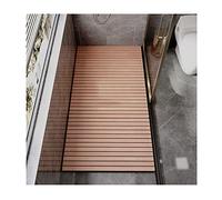 ZXCVBAS Pedana Doccia in Legno,Tappetino Doccia in Teak, Tappetino da Bagno Grande Impermeabile Non A Vasca per Esterno per Interni,Portata Facile,Tappetino per Doccia Esterno,60x80cm/24x31in
