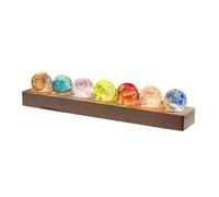 ZXCVWWE 1 set di 4 centimetri di cristallo ornamenti fantasia colorato stella di vetro sfera luminosa sette sfera decorazione pianeti formazione stella chakra, ghiaccio led 40mm sfera, cristallo 40mm