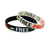 ZXCVWWE Braccialetto con bandiera della Palestina, mostra il tuo sostegno artigianale, I Stand with Palestine Flag, Free Palestine, The Hundred Year War on Palestine, 2PCS, Plastica