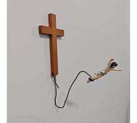 ZXCVWWE Croce da parete con Gesù che salta, crocifisso in legno, decorazione da parete, decorazione da parete, croce religiosa, regalo per Natale, Pasqua, decorazione per la casa, regalo cattolico