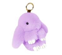 ZXCVWWE Portachiavi Carino Coniglio, Morbido e Soffice Peluche Rex, Pelliccia di Coniglio per Borsa e Decorazione Auto
