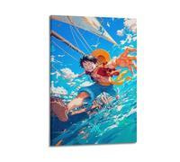 ZXCYGSAM One Piece - Poster decorativo da parete con Rufy su tela, stampa artistica moderna, poster decorativo per camera da letto, 60 x 90 cm