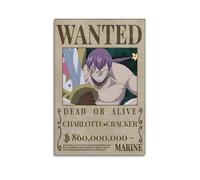 ZXCYGSAM Poster decorativo da parete a tema anime One Piece Wanted59, poster decorativo su tela, stampa moderna, per camera da letto, per camera da letto, 20 x 30 cm