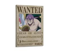ZXCYGSAM Poster decorativo da parete a tema anime One Piece Wanted59, stampa artistica su tela, poster decorativo moderno, per camera da letto, per camera da letto (50 x 75 cm)