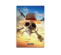 ZXCYGSAM Poster decorativo da parete su tela con cappello di paglia e bandiera dei pirati, stampa artistica moderna, poster decorativo per camera da letto, 30 x 45 cm