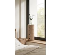 ZXDFG Componibile Mobile 2/3/4 Elementi Comodino Nordico Rotondo Moderno Con Ante Scorrevoli E Cassetti. Adatto Per Camera, Cucina, Soggiorno, Bagno. Ideale Per Spazi Ridotti(Cumin,4 Tier)