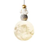 ZXDTVFGN Lampada a Sospensione a Forma di Luna, Stampata in 3D, a Forma di Pianeta e Astronauta, Moderna Lampada a Sospensione a LED per cameretta dei Bambini, lampadario a Sfera Bianco LAT