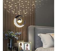 ZXDTVFGN Lampada a Sospensione a LED da 10 W Lampadari minimalisti Lampada a Sospensione Creativa nordica Altezza Regolabile Illuminazione Interna a Forma di Luna per Soggiorno Sal
