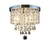 ZXDTVFGN Lampada da soffitto Moderna in Cristallo con Attacco E14, Lampada di Lusso a Filo con Gocce, apparecchio di Illuminazione Rotondo Argentato dimmerabile a 3 Colori per Came
