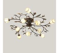 ZXDTVFGN Lampada da soffitto retrò Americana, lampadario Pastorale a LED Creativo a Forma di Fiore, Semplice Lampada Francese per Soggiorno Europeo per Camera da Letto, 8 Teste
