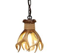 ZXDTVFGN Lampadari Decorativi rustici a Forma di Corna di Cervo per Isola Cucina, lampadario da soffitto, Lampada da Pranzo, Lampada da Ingresso con Catena Regolabile, 17x25 cm, re