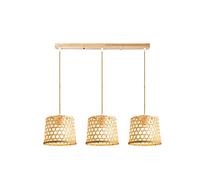ZXDTVFGN Lampadario a Tre Teste con Pulsante Regolabile, Materiale in Erba, Vite e salice, Lampada a Risparmio energetico, Attrezzatura per Illuminazione, Decorazione, Adatta per s