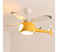 ZXDTVFGN Ventilatore da soffitto Inverter Luce, Telecomando dimmerabile, lampadario a Forma di Elicottero, Ventilatore con Luce a LED, Regolazione a 6 velocità, temporizzazione