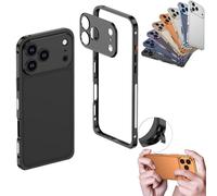 ZXDZSW Custodia Ultra Sottile con dissipazione del Calore e Protezione for l'obiettivo, Custodia Fai da Te alla Moda con Blocchi di Colore for iPhone 17/16/15/14 Plus Air PRO Max(Black,for 16 promax)