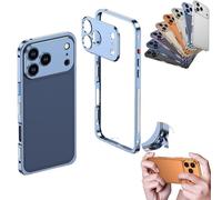 ZXDZSW Custodia Ultra Sottile con dissipazione del Calore e Protezione for l'obiettivo, Custodia Fai da Te alla Moda con Blocchi di Colore for iPhone 17/16/15/14 Plus Air PRO Max(Blue,for 14 promax)