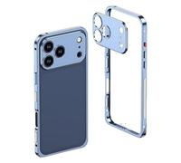 ZXDZSW Custodia Ultra Sottile con dissipazione del Calore e Telaio in Metallo con Lente for iPhone 17/16/15/14/13, Lente in Metallo Staccabile AntiGraffio(Blue,for 16promax)