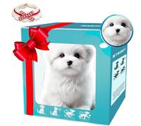 ZXDZSW Nuovo cane robot AI del 2025, i miei cuccioli robot realistici, for adulti, camminano, abbaiano, scodinzolano, for gli amanti degli animali(White)