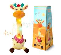 ZXDZSW Peluche giraffa che canta e balla Groovy - La giraffa che parla e canta ripete quello che dici, regalo musicale for bambini con registrazione e filastrocche(Yellow)