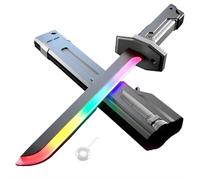 ZXDZSW Spade Laser, Spada illuminata da 44 cm, Set di Giocattoli con Spada Laser Retrattile con Effetti sonori Spray Luminosi for Rave, Cosplay ed esposizioni(Gray)