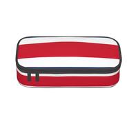 ZXERTG Astuccio multifunzione in tessuto Oxford con stampa bandiera del Costa Rica, ideale per l'ufficio e i viaggi, Nero , Taglia unica, Astuccio per trucchi