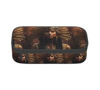 ZXERTG Astuccio per matite in tessuto Oxford con stampa tribale dell'antico Egitto, custodia multifunzione, perfetta per ufficio e viaggi, Nero , Taglia unica, Astuccio per trucchi