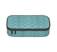 ZXERTG Astuccio portamatite versatile blu con stampa a reticolo, spazioso astuccio in tessuto Oxford, astuccio organizer per matite, Nero , Taglia unica, Custodia per chiave