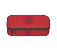 ZXERTG Astuccio portamatite versatile con stampa bandiera del Marocco, spazioso astuccio in tessuto Oxford, astuccio organizer per matite, Nero , Taglia unica, Custodia per chiave