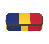 ZXERTG Astuccio portamatite versatile con stampa bandiera della Romania, spazioso astuccio in tessuto Oxford, astuccio organizer per matite, Nero , Taglia unica, Custodia per chiave