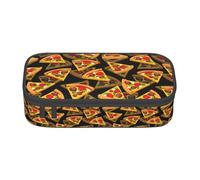 ZXERTG Astuccio portapenne in tessuto Oxford con stampa 3D pizza, custodia multifunzione, perfetta per l'ufficio e i viaggi, Nero , Taglia unica, Astuccio per trucchi