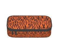 ZXERTG Astuccio versatile con stampa a righe tigre arancione astuccio spazioso in tessuto Oxford astuccio portapenne organizer, Nero , Taglia unica, Custodia per chiave
