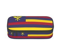 ZXERTG Astuccio versatile con stampa bandiera del Regno delle Hawaii, astuccio spazioso in tessuto Oxford, astuccio organizer per matite, Nero , Taglia unica, Custodia per chiave