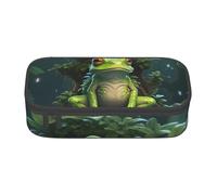 ZXERTG Astuccio versatile con stampa di rana della pace, astuccio spazioso in tessuto Oxford, astuccio organizer per matite, Nero , Taglia unica, Custodia per chiave