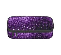 ZXERTG Bellissimo astuccio per matite con stampa glitterata viola, astuccio spazioso in tessuto Oxford, astuccio organizer per matite, Nero , Taglia unica, Custodia per chiave