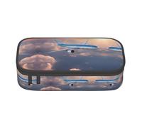 ZXERTG Bellissimo astuccio versatile con stampa di aeroplano, spazioso astuccio in tessuto Oxford, astuccio organizer per matite, Nero , Taglia unica, Custodia per chiave