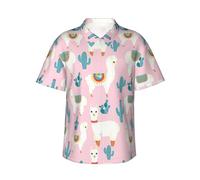 ZXERTG Camicie hawaiane da uomo con stampa di cactus, a maniche corte, da spiaggia, tropicale, per l'estate e le vacanze, Nero , 3XL