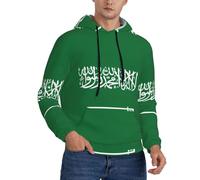 ZXERTG Felpe con cappuccio da uomo con stampa bandiera dell'Arabia Saudita, pullover a maniche lunghe da uomo, adatto per primavera, autunno e inverno, Nero , S
