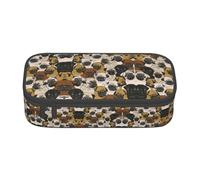 ZXERTG Imagen De Pug - Astuccio versatile con stampa di carlino, astuccio spazioso in tessuto Oxford, Nero , Taglia unica, Custodia per chiave