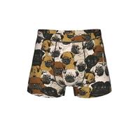 ZXERTG Imagen De Pug Stampa Biancheria Intima Uomo,Totale Supporto Pouch Boxer Brief,Comodi Boxer Slip, Nero , XL