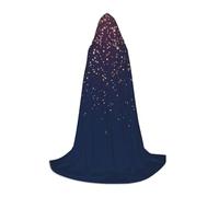 ZXERTG Mantello con cappuccio blu navy con stampa cielo e stelle per costumi di Halloween, perfetto per stregoni, vampiri, tristi mietitori e altri cosplay